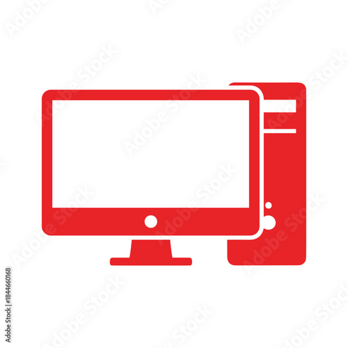 Computer monitor and cpu illustration