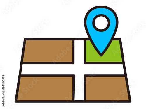 	シンプルな地図のアイコン素材