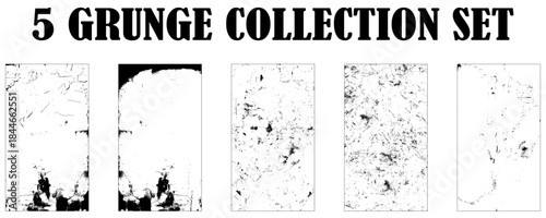 Set of Black and white grunge. Distress overlay texture. Surface dust and rough dirty wall background concept. Distress illustration simply place over object to create grunge effect. 