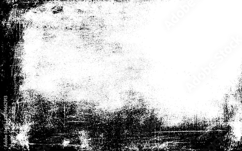 Black and white distressed grunge overlay texture. Abstract pattern of monochrome dirty creative design.