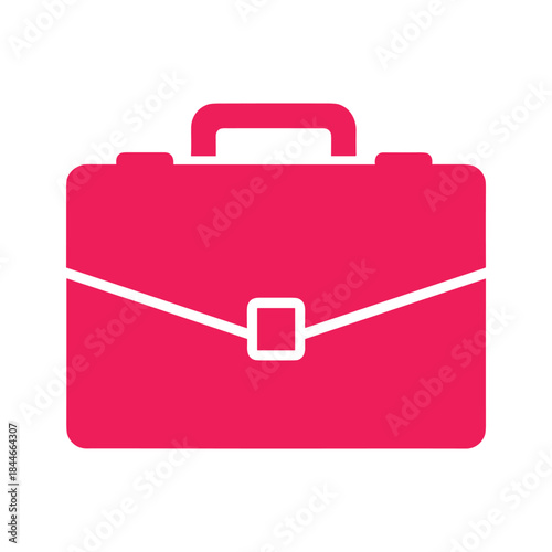 Red briefcase icon on white background