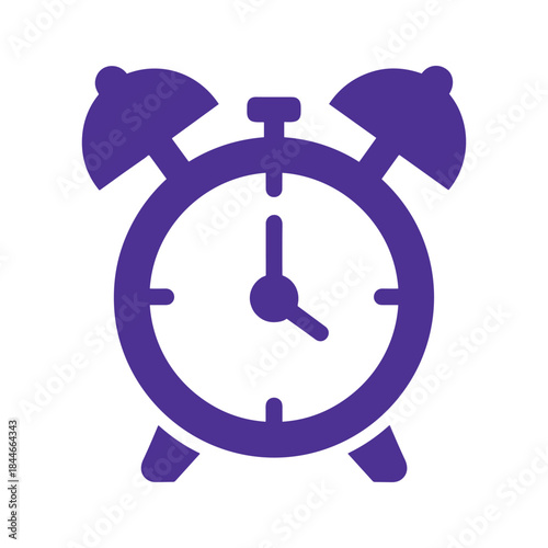 Alarm clock icon in purple color