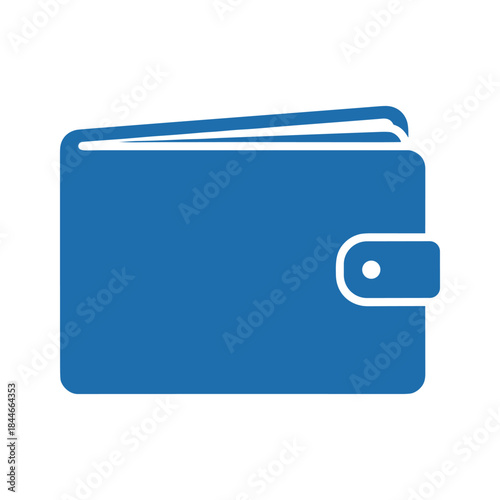 Blue wallet icon with snap closure