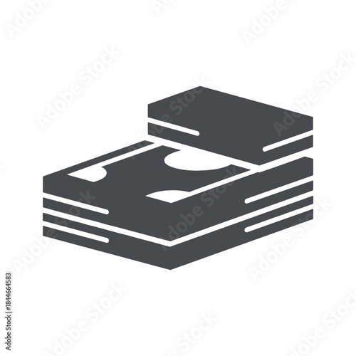 Stack of banknotes with dollar sign