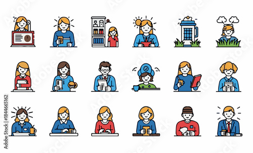 Print  Monochrome Halloween Icon Set: Black and White Line Art