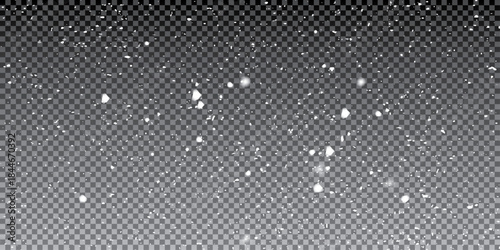 Falling snow bokeh lights winter snowfall background