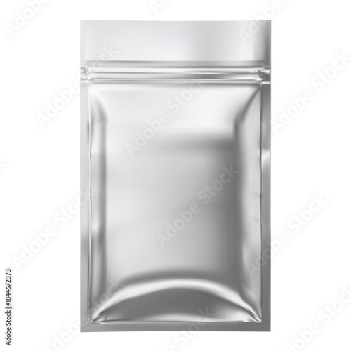 Cosmetic facial mask foil package blank. Face sheet packet design, collagen treatment plastic pouch, woman spa product advertising. Clean wet napkin zip pack illustration. Sugar, tea or sauce blank