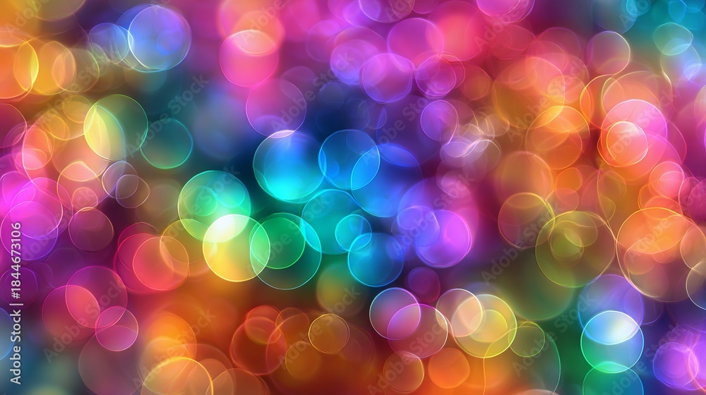 Fototapeta premium Vibrant Colorful Bokeh Lights Background Abstract Art