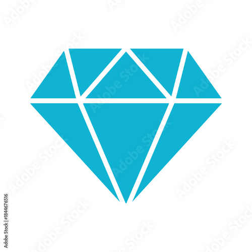 Blue diamond icon on white background