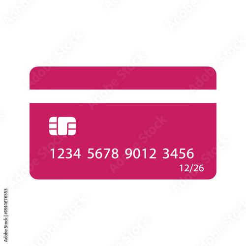 Credit card illustration with card number and expiry date