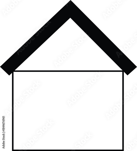 Editable Black and White House Vector EPS Design for Architects, Graphic Designers, and Creative Projects .Fully Scalable Vector Illustration of a Classic Home Facade with Clean Lines.