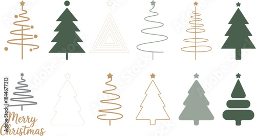 Minimalist Christmas Tree in Various Colors and Styles