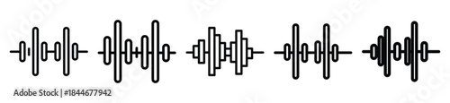 ai waveform line art icon set. ai and robotics outline icons collection.