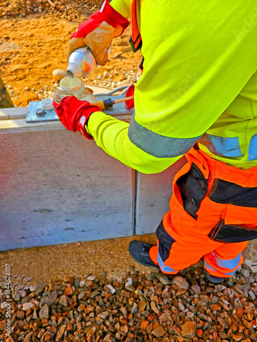Construction worker working on a building site