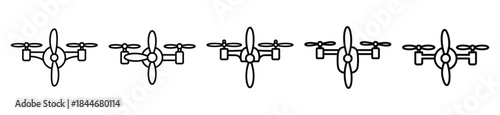 robot drone propeller line art icon set. ai and robotics outline icons collection.