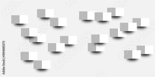 Abstract white 3D geometric shapes on white background. Professional Blank Paper or Cardboard Box Template. Innovative wall art design modern abstract gallery installation. 3d Modern abstract design.