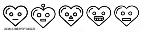 robot heart line art icon set. ai and robotics outline icons collection.