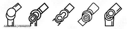 robot joint line art icon set. ai and robotics outline icons collection.