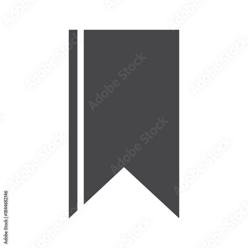 Dark gray bookmark icon on white background