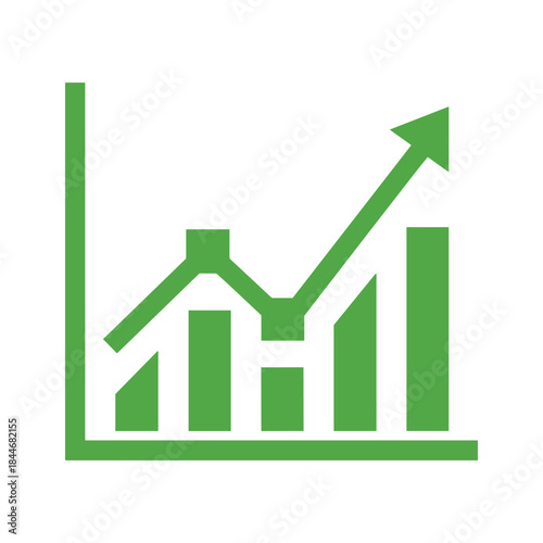 Free Download Graph showing increasing trend with green arrow - GFXLoad