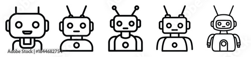 smart robot assistant line art icon set. ai and robotics outline icons collection.