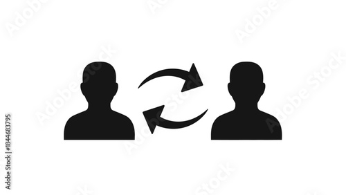 Vector silhouettes set of people profiles, user avatars, and business social network icons