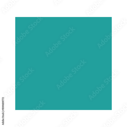 Solid teal square on white background