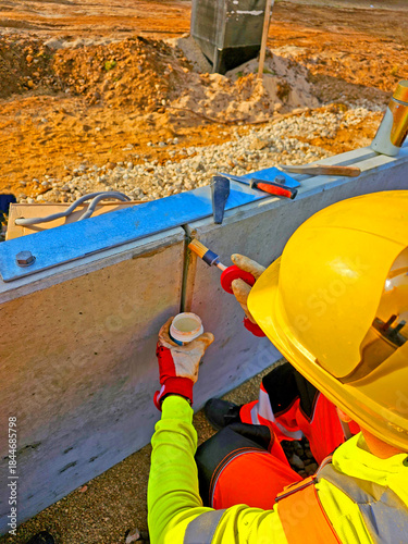 Construction worker working on a building site 