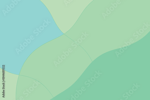 Abstract organic shapes in soft pastel blue and various shades of light and medium green creating a calming and serene background