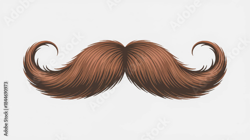 Brown handlebar mustache illustration