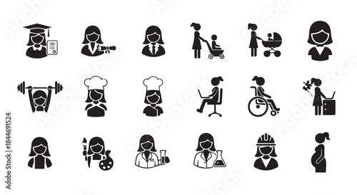 Modern illustration of diverse women in vibrant colors