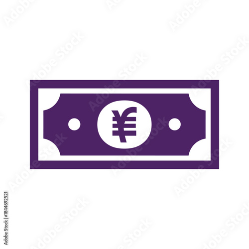 Purple banknote with yen symbol