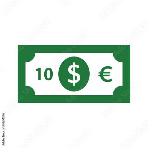 Dollar and euro currency exchange rate