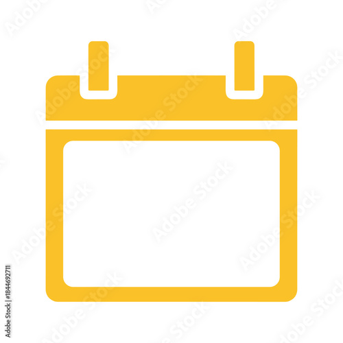 Simple yellow calendar icon on white background