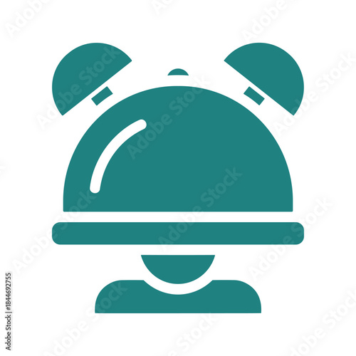 Simple alarm clock icon on white background