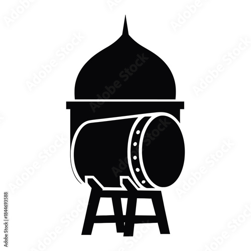 Collection of islamic mosque building icons representing architectural elements and religious symbols for diverse design applications