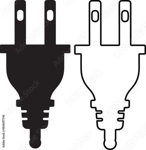 Black and white outline of whisk with four prongs and holes at the ends kitchen utensil