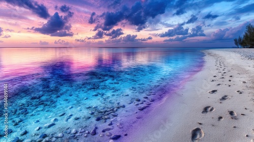 Vibrant sunset over a tranquil beach (1)