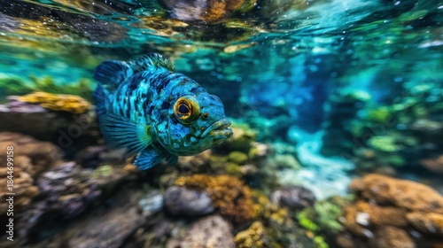 Vibrant tropical fish in a coral reef