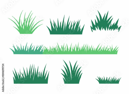 Grass and lawn vector set