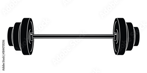 barbell weight lifting silhouette vector icon