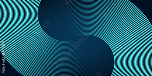 Abstract background with blue glowing lines in infinity pattern. Abstract futuristic technology concept. Vector illustration
