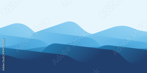 Blue water wave line deep sea pattern background banner vector illustration.