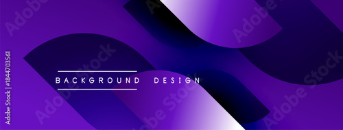 Abstract purple design features flowing shapes, gradients. Text reads background design within composition. Modern, dynamic visual element.