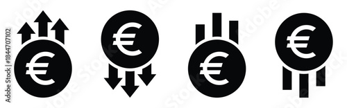 Euro graph currency icon, vector illustration