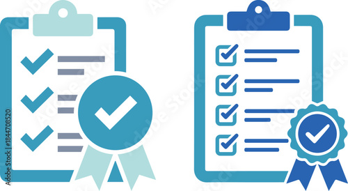 Quality Control and Certification Checklist Icons