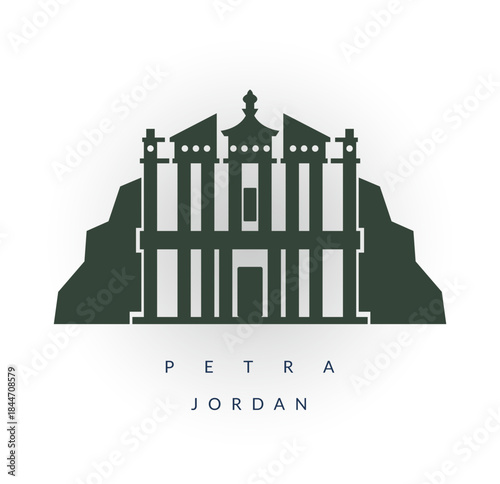 Petra also called the "Rose City" - Stock Illustration