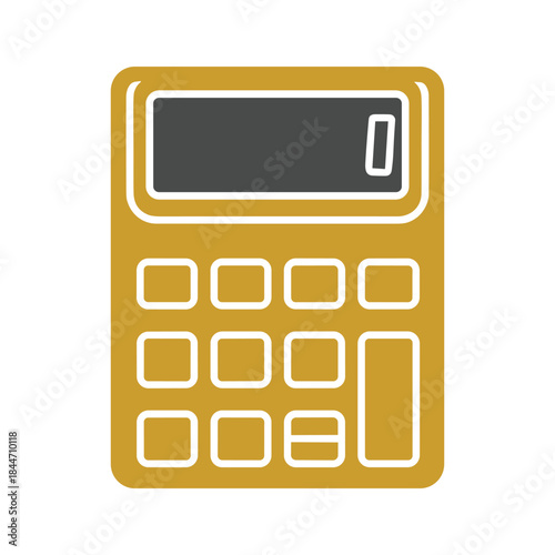 Simple yellow calculator icon
