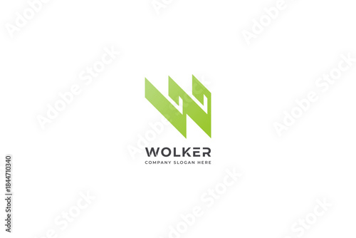 Letter W logo design in a moden geometric style