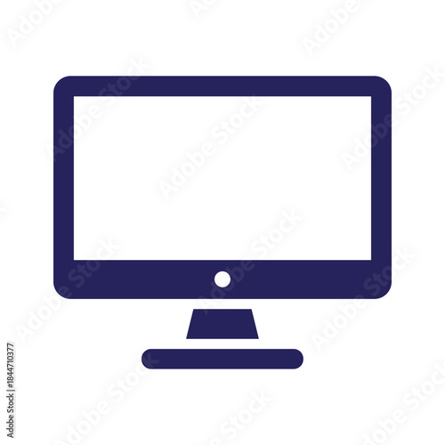 Computer monitor icon on white background
